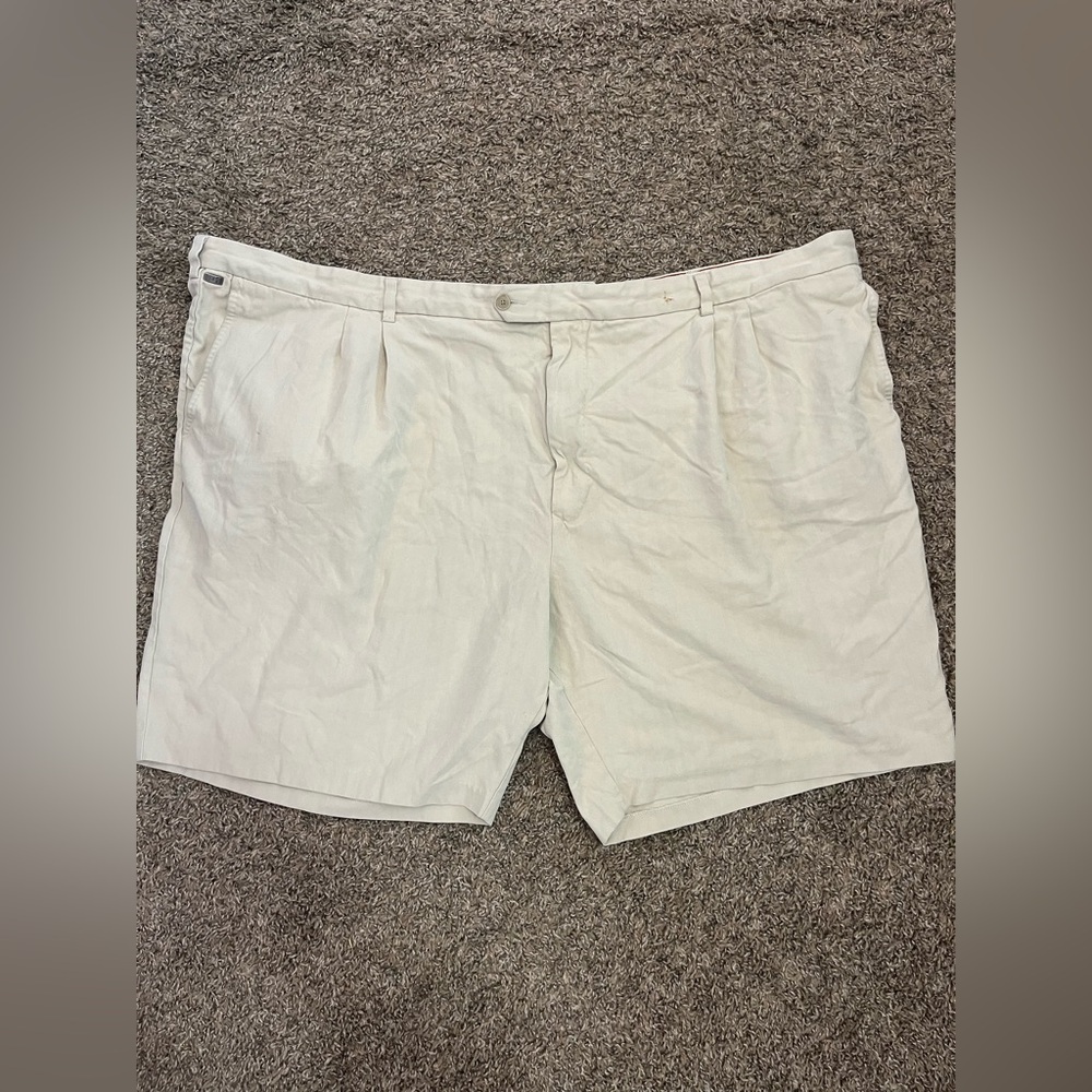 Tommy Bahama Silk Cotton Shorts Mens 56RTan‎ Khaki Flat Front Chino Casual